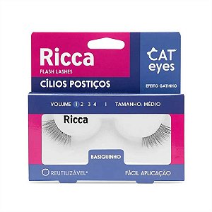 CÍLIOS POSTIÇOS 1 PAR BASIQUINHO CAT EYES 2704 RICCA