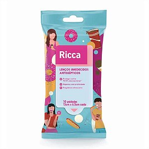 LENÇOS UMEDECIDOS ANTISSÉPTICOS 10 UNIDADES 3801 RICCA