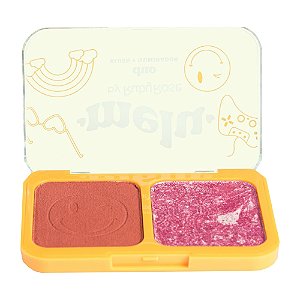 DUO BLUSH E ILUMINADOR RR-1002-2 MELU RUBY ROSE