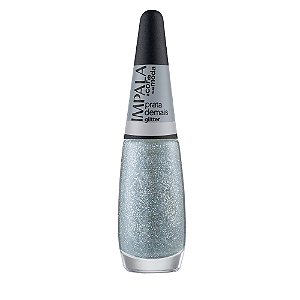 ESMALTE GLITTER  A COR DA MODA PRATA DEMAIS IMPALA