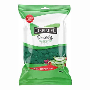 CERA DEPILATÓRIA EM PÉROLAS ALOE VERA 1185 200G DEPIMIEL