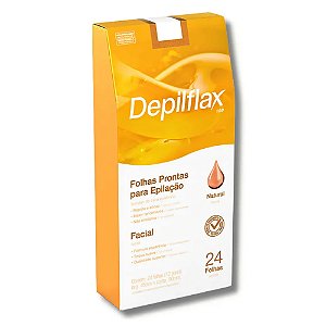 FOLHAS PRONTAS PARA EPILAÇÃO FACIAL NATURAL 24 FOLHAS DEPILFLAX