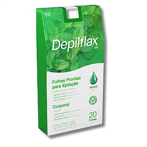FOLHAS PRONTAS PARA EPILAÇÃO CORPORAL HORTELÃ 20 FOLHAS DEPILFLAX