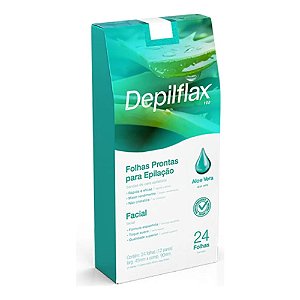 FOLHAS PRONTAS PARA EPILAÇÃO CORPORAL ALOE VERA 20 FOLHAS DEPILFLAX