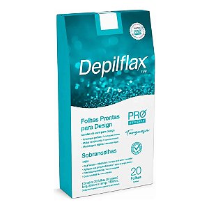 FOLHAS PRONTAS PARA DESIGN SOBRANCELHAS TURQUESA 20 FOLHAS DEPILFLAX