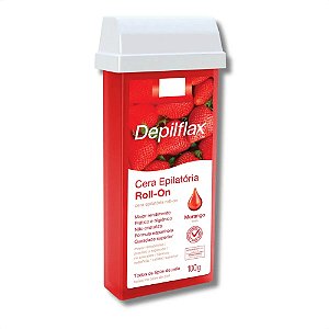 CERA EPILATÓRIA ROLL-ON MORANGO 100G DEPILFLAX