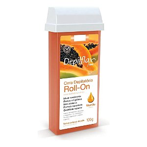 CERA EPILATÓRIA ROLL-ON MAMÃO 100G DEPILFLAX