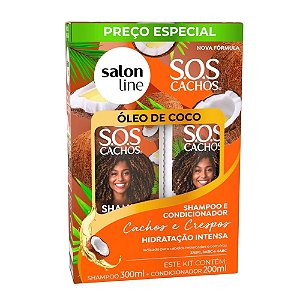 KIT SHAMPOO + CONDICIONADOR ÓLEO DE COCO HIDRATAÇÃO INTENSA 32907 SALON LINE