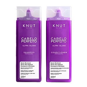KIT CAPILAR CABELO PERFEITO ULTRA GLOSS SHAMPOO 250ML CONDICIONADOR 200ML KNUT