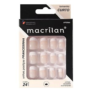 UNHAS POSTIÇAS FRANCESINHA TAMANHO CURTO UP209A MACRILAN