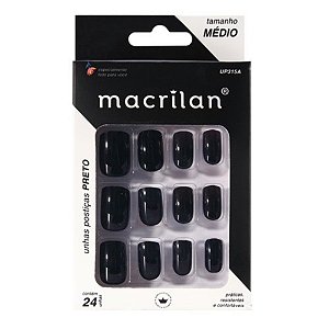 UNHAS POSTIÇAS PRETO TAMANHO MÉDIO UP315A MACRILAN