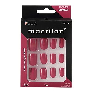 UNHAS POSTIÇAS RUBI TAMANHO MÉDIO UP311A MACRILAN