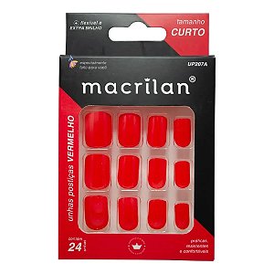 UNHAS POSTIÇAS VERMELHO TAMANHO CURTO UP207A MACRILAN