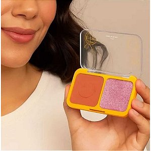DUO BLUSH E ILUMINADOR RR-1002-4 MELU RUBY ROSE