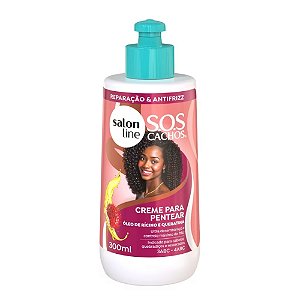 CREME PARA PENTEAR S.O.S CACHOS RICINO E QUERATINA 300ML 95232 SALON LINE
