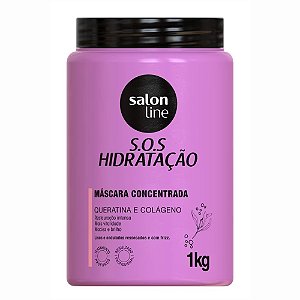 MÁSCARA S.O.S HIDRATAÇÃO QUERATINA E COLÁGENO 1KG 34932 SALON LINE
