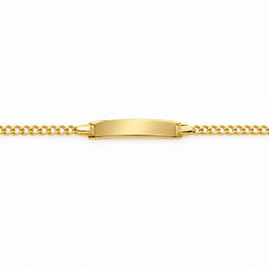 Pulseira Infantil C/ placa para gravar Nome Banhada a Ouro - P310