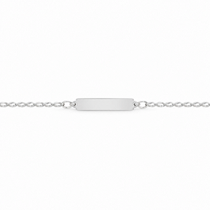 Pulseira Infantil C/ placa para gravar Nome Prata - P587