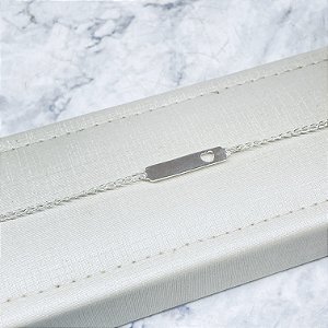Pulseira Infantil C/ placa para gravar Nome Prata - P910