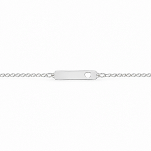 Pulseira Infantil C/ placa para gravar Nome Prata - P910