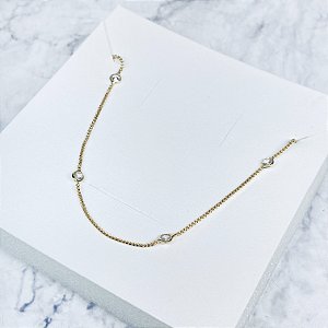 Gargantilha/Choker Ponto de Luz Banhada a Ouro - GARG1420