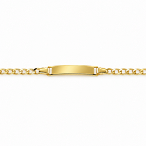Pulseira Infantil C/ placa para gravar Nome Banhada a Ouro - 16cm - P1012