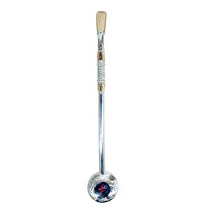 Bomba Mate em Ouro e Prata 24cm - B123