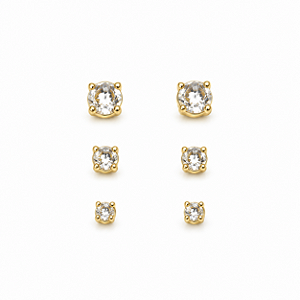 Trio Brincos Banhado a Ouro - BR3584