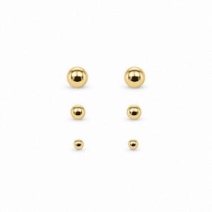 Trio Brincos Banhado a Ouro - BR3636