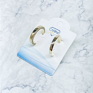Meia Argola Banhada a Ouro - BR3750