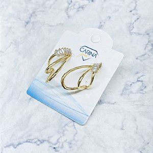 Meia Argola Banhada a Ouro - BR3758
