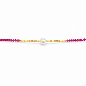 Pulseira Pedra Natural Banhada a Ouro - P1065