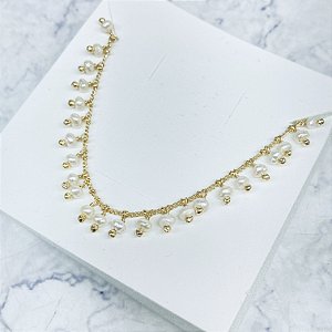 Gargantilha Perola Banhada a Ouro - GARG1618