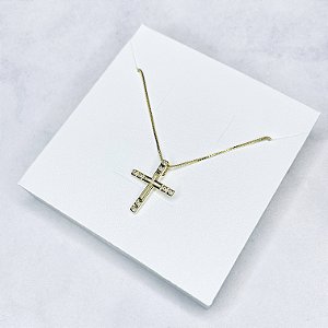 Gargantilha Cruz Banhada a Ouro - GARG1723
