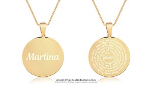 Gargantilha Mandala Personalizada com Gravação no Verso - Banhado a Ouro 18k