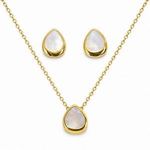 Conjunto de Brincos e Gargantilha Banhado a Ouro - 48958
