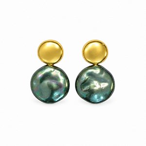 Brinco Pedra Natural Banhado a Ouro - 44704