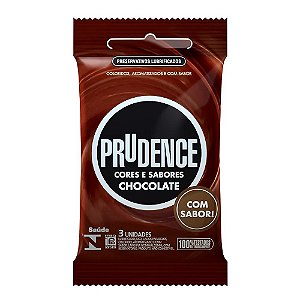 Preservativo Lubrificado com 3 Unidades Sabor Chocolate - Prudence