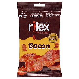 Preservativo Rilex Lubrificado Com Aroma De Bacon 3 Unidades