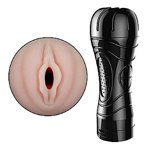 Masturbador Vagina em Cyberskin com Vibrador Mini Lanterna