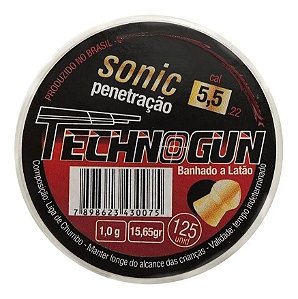 Chumbinho Technogun Sonic Gold Longa Dist. 5.5mm Pote Com 125un