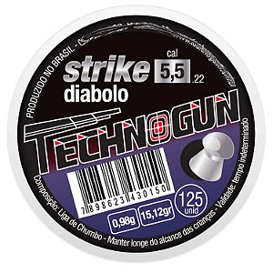 Chumbinho Strike Diabolo 5,5mm Caixa C/ 125pçs - Technogun