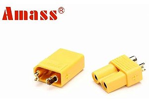 01 Par Conector Plug Xt30 Amass Amarelo(01 Macho + 01 Fêmea)