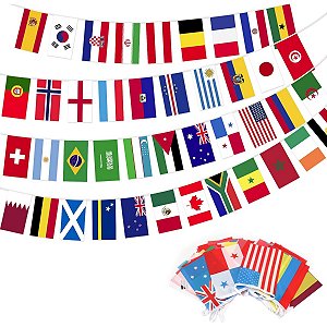 Artigo de Decoração Bandeirinha 2,60m Copa do Mundo Plástica