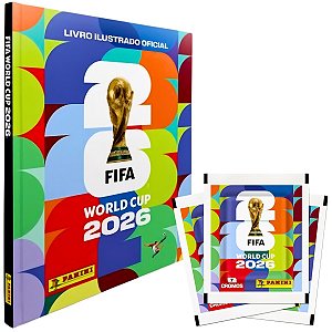Kit Álbum Capa Dura C/5 Envelopes Copa do Mundo 2026 Panini