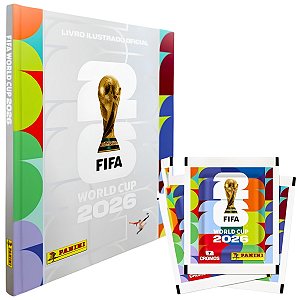 Kit Álbum Capa Dura Prata C/5 Envelopes Copa do Mundo Panini