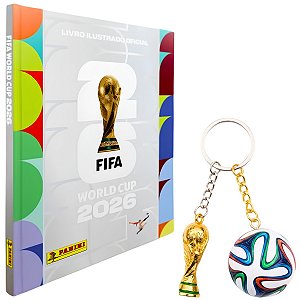 Kit Álbum Capa Dura Prata e 2 Chaveiros Copa do Mundo Panini