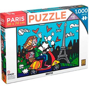 Quebra Cabeça Puzzle 1000 Peças Romero Britto Paris Grow