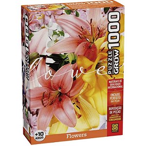 Quebra Cabeça Puzzle 1000 Peças Flowers Flores da Grow