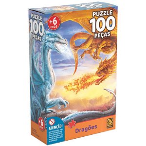 Quebra Cabeça Puzzle 100 Peças Dragoes Grow